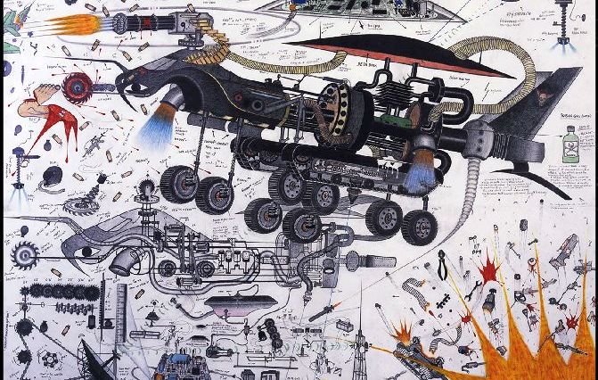 Abu Bakarr Mansaray: ‘La resurrección de los alienígenas’ (2004), dibujo sobre papel.