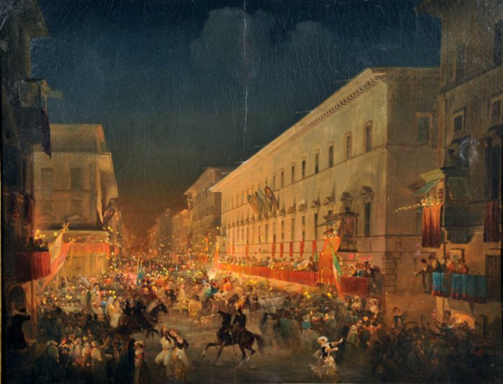 Carnevale di Roma. La festa dei moccoletti, 1837